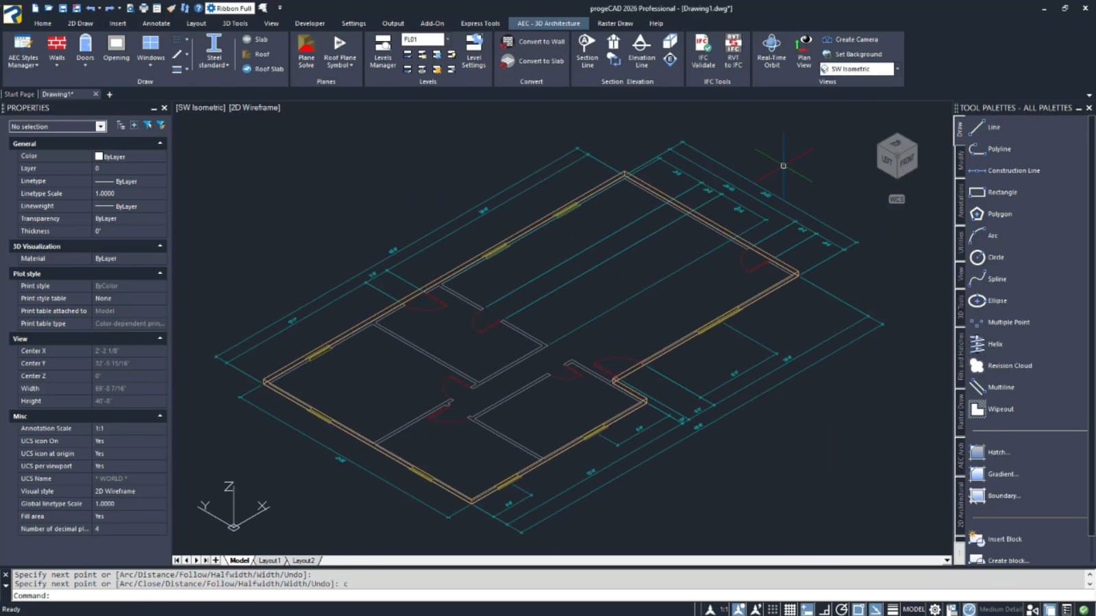 Bản vẽ DWG mở trong progeCAD